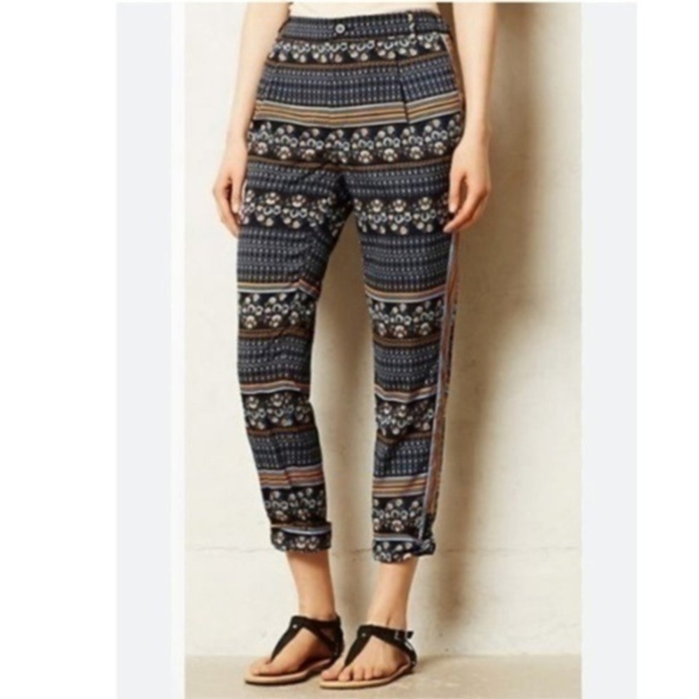 Anthropologie Elevenses Printed Pants Size 6